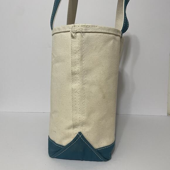 LL Bean Boat and Tote Canvas Bag Meduim USA Teal Blue Embroidered MiMi -See Pics - Picture 5 of 16